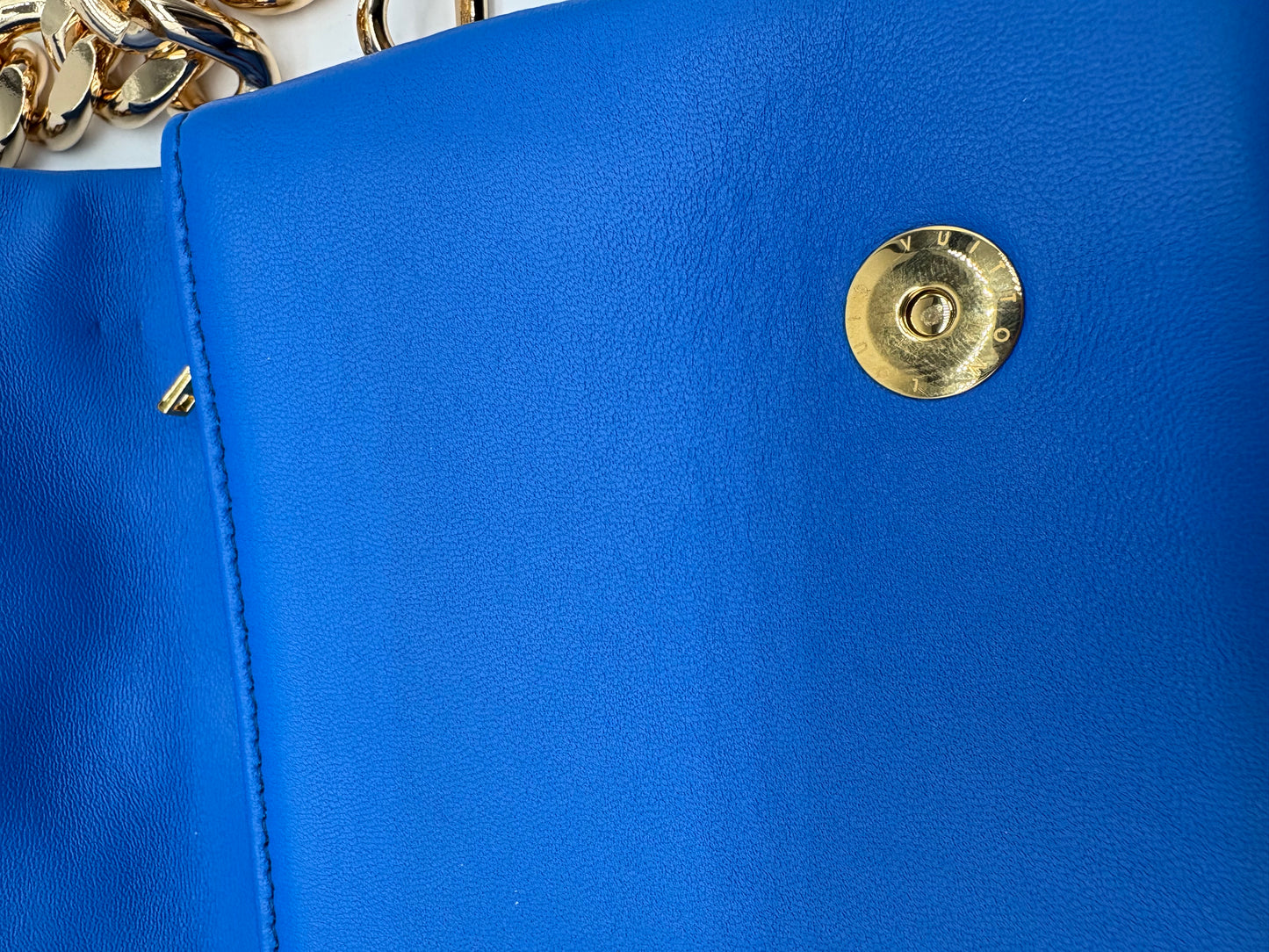 LOUIS VUITTON Blue /Red Lambskin Pochette Coussin