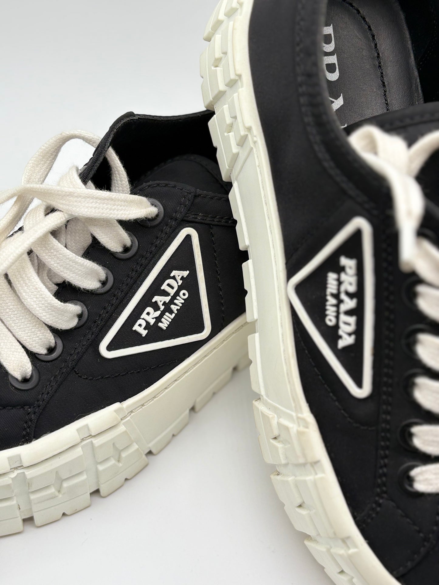 Authentic Prada- Double Wheel Re-Nylon gabardine sneakers Size 7/ 37