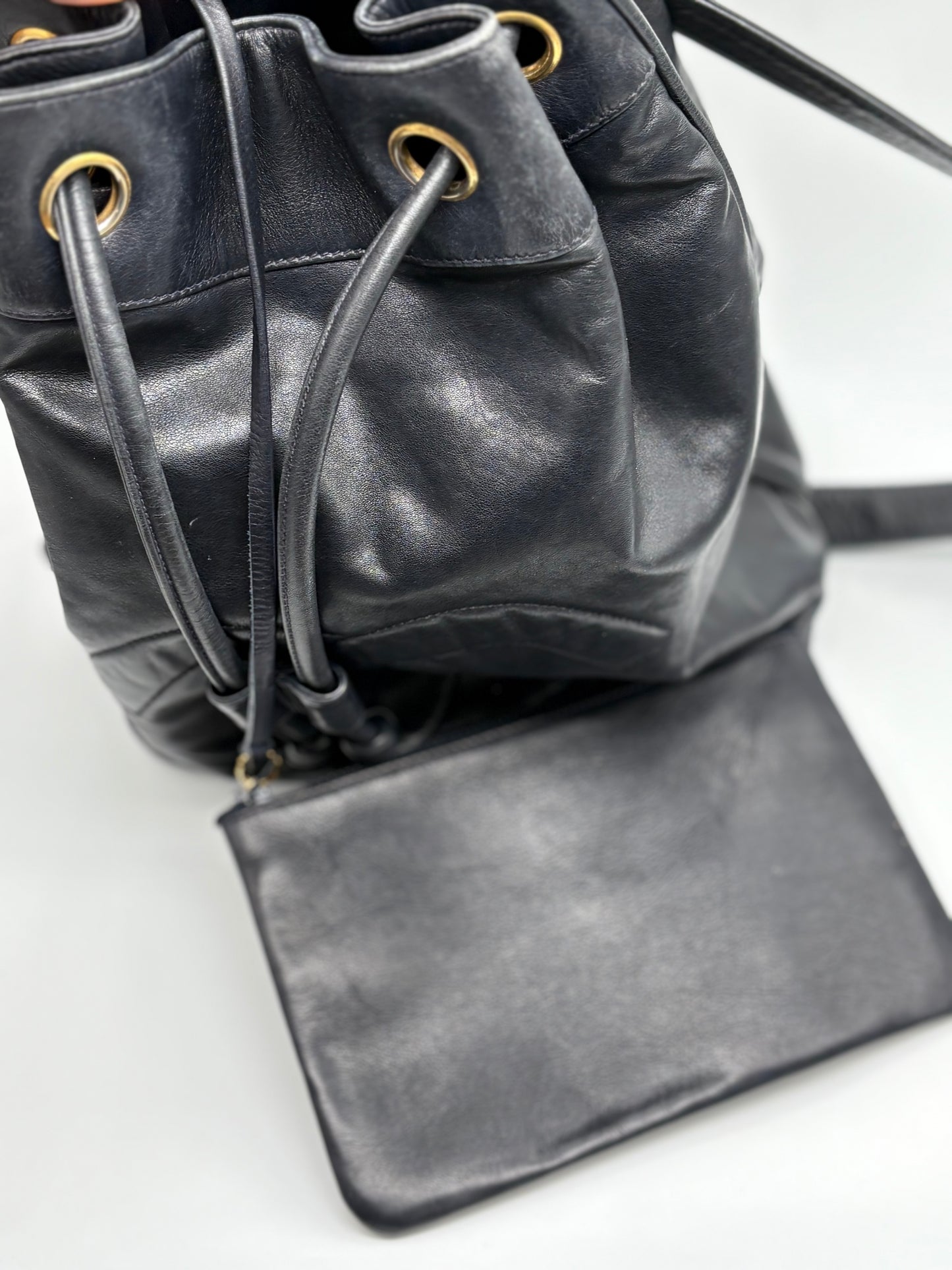 Chanel VintageTimeless Drawstring Sling Backpack Caviar Medium