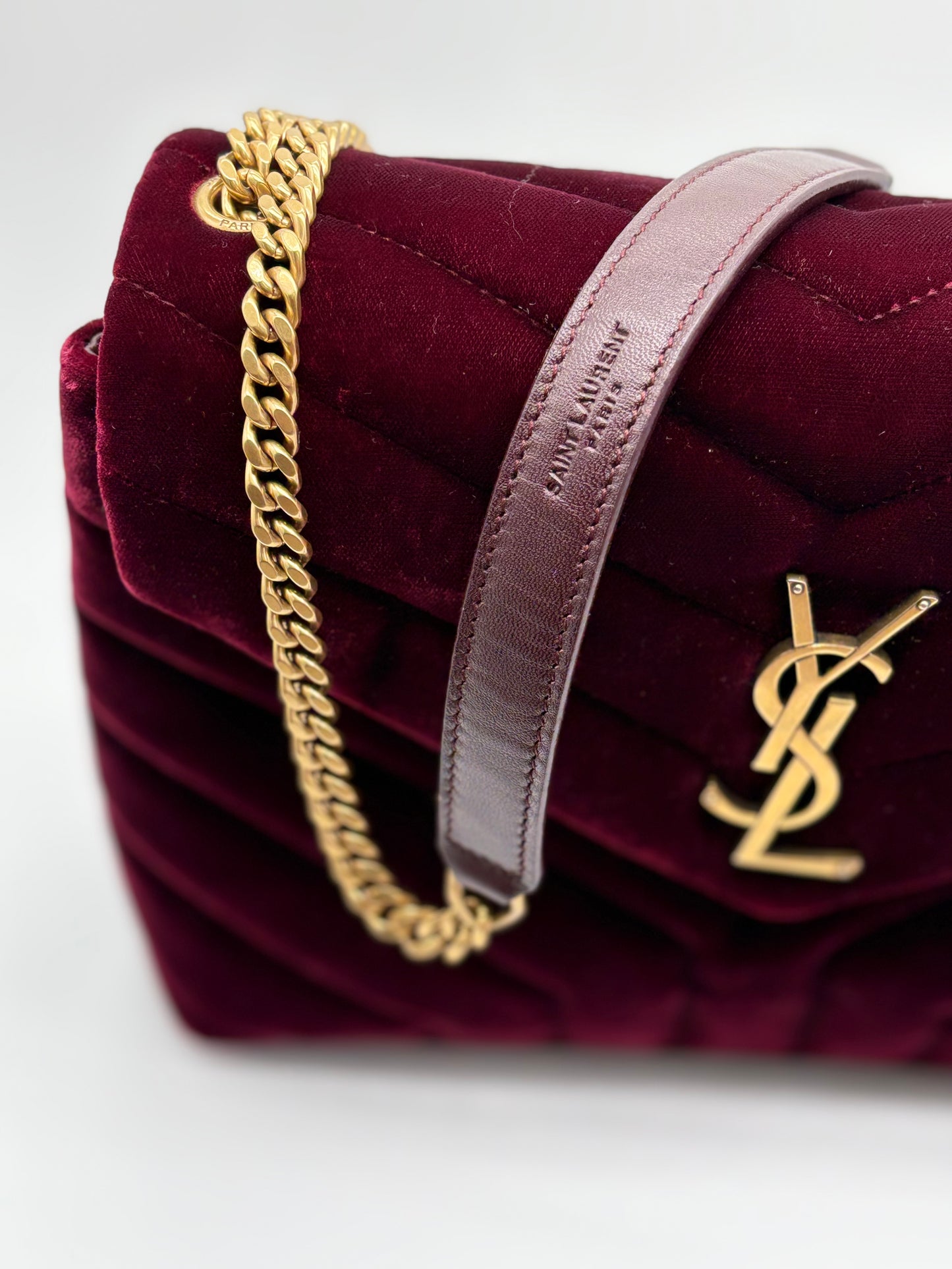 YSL Loulou Shoulder Bag Matelasse Chevron Velvet