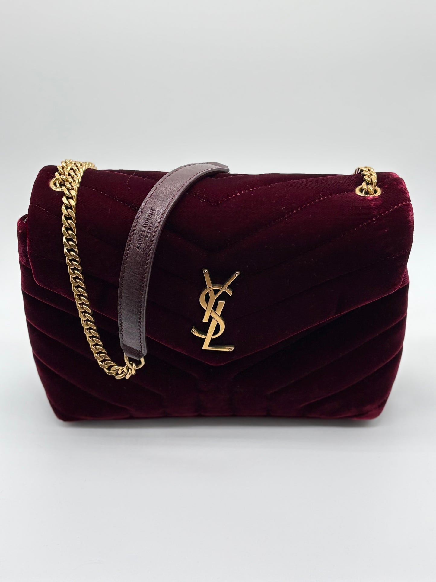 YSL Loulou Shoulder Bag Matelasse Chevron Velvet