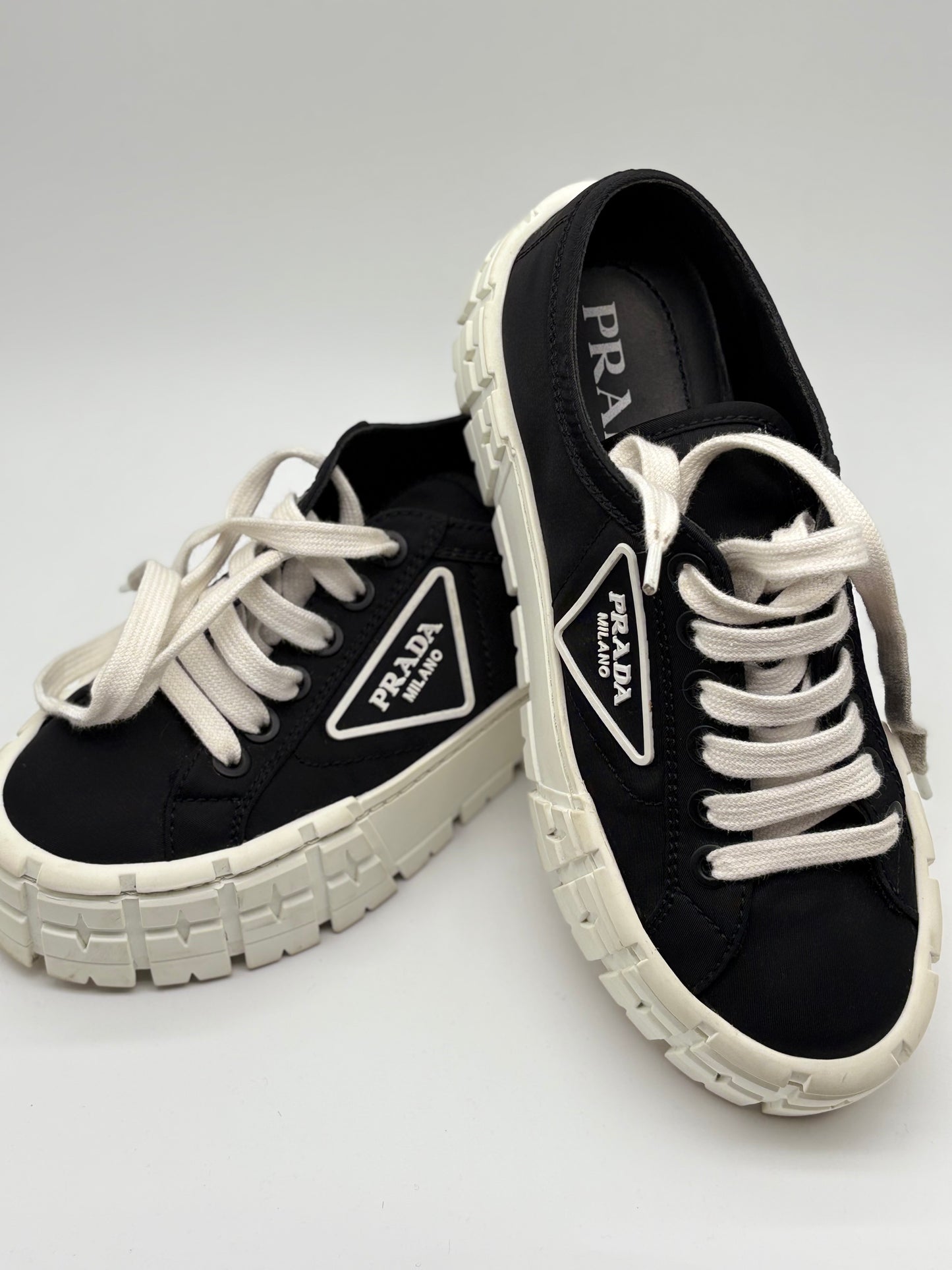 Authentic Prada- Double Wheel Re-Nylon gabardine sneakers Size 7/ 37
