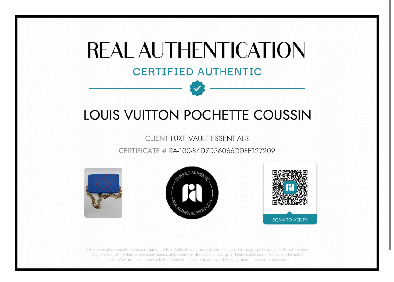 LOUIS VUITTON Blue /Red Lambskin Pochette Coussin