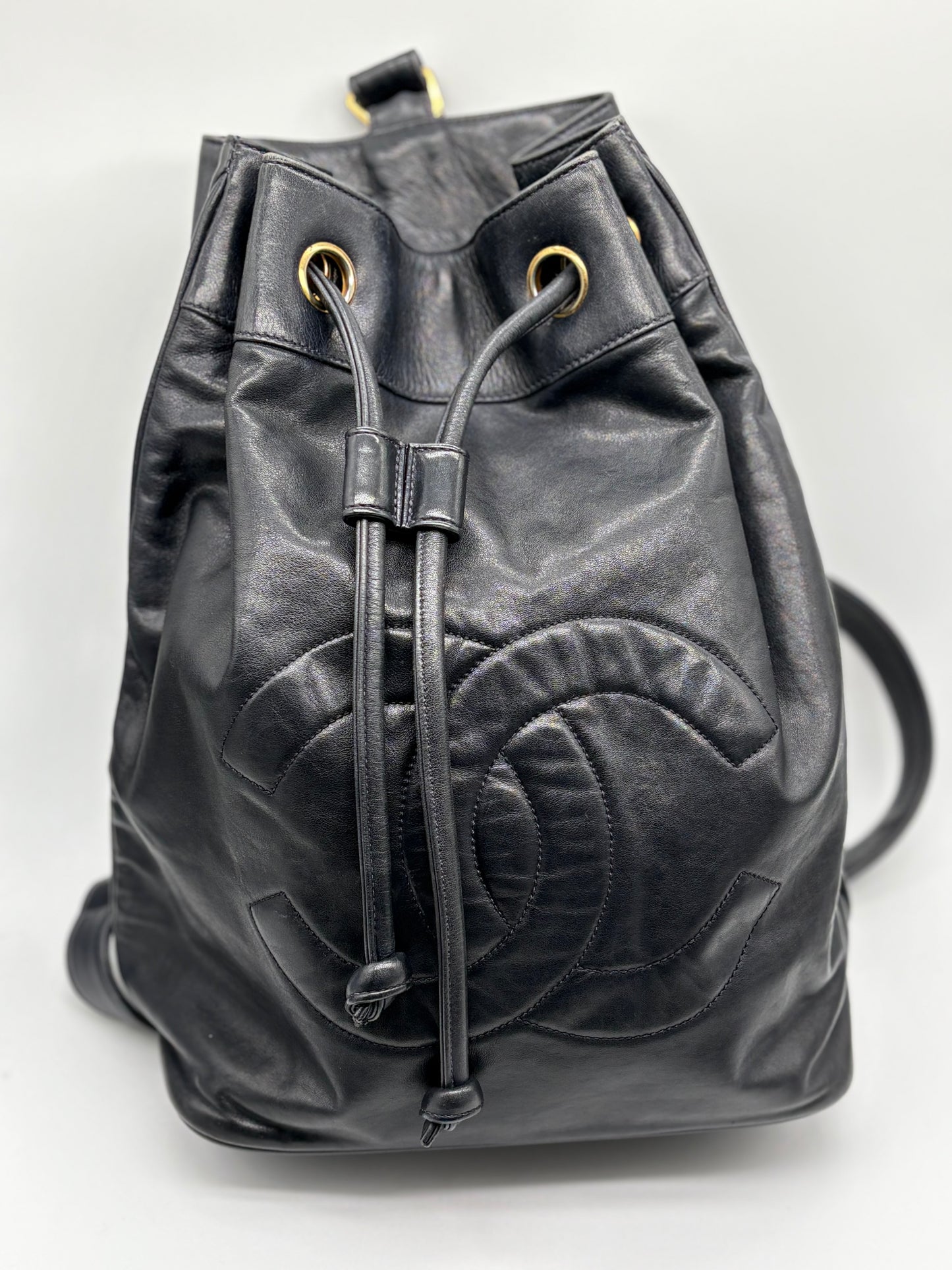 Chanel VintageTimeless Drawstring Sling Backpack Caviar Medium