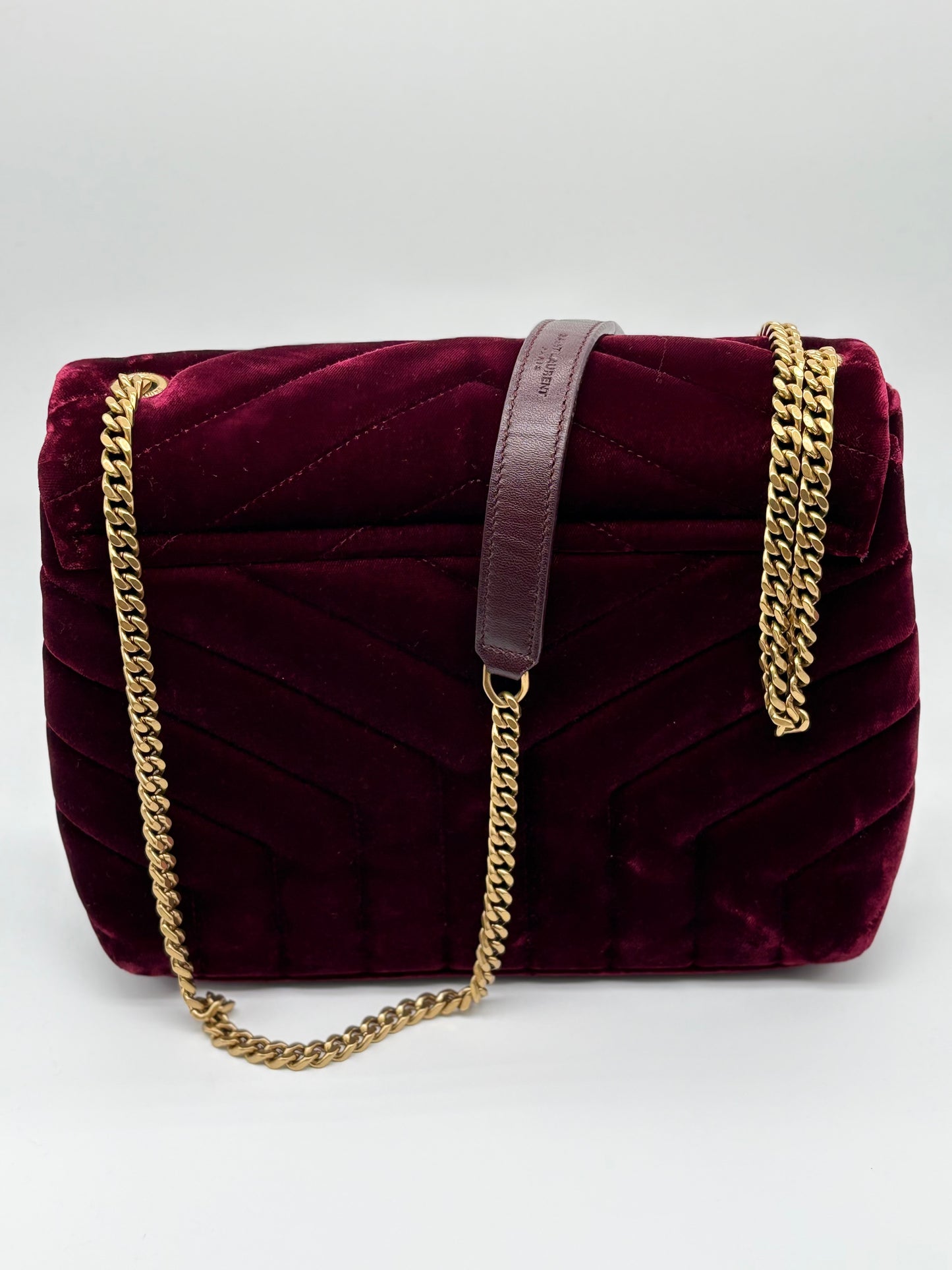 YSL Loulou Shoulder Bag Matelasse Chevron Velvet