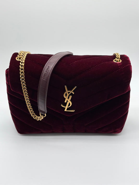 YSL Loulou Shoulder Bag Matelasse Chevron Velvet