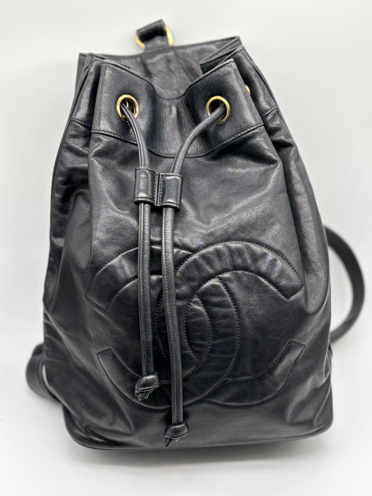Chanel VintageTimeless Drawstring Sling Backpack Caviar Medium